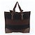 Prada Triangle Logo Leder Tweed Tote Bag Braun Schwarz - Ansicht 3
