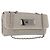 CHANEL Lammleder Schultertasche mit Kette Grau Silber CC