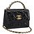 CHANEL Matelasse Hand Bag Patent Leather 2way Black Gold CC