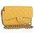 CHANEL COCO Mark Chain Shoulder Bag Cuero charol Amarillo Oro CC