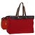Hermès HERMES Herbag Cabas MM Hand Bag Canvas Leather Red Gold