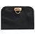 Salvatore Ferragamo Gancini Chain Shoulder Bag Leather Black Gold - vista 2