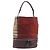 BURBERRY Nova Check Shoulder Bag Canvas Leather Silver Bordeaux