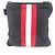 Borsa a tracolla Bally Trainspotting in pelle e nylon Nero Bianco Rosso - vista 3