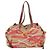 Borsa Tote Miu Miu in pelle e tela Marrone Rosso