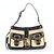 Coach Legacy 105 Schultertasche aus Leder Schwarz Beige
