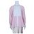 Autre Marque ME+EM Camisa de algodón a rayas rosas y blancas con pechera plisada Blanco