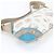 Borsa a tracolla in pelle Loewe Anagram 160th Anniversary Blu Beige - vista 5