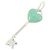 Autre Marque Mini Pendente Cuore e Chiave Tiffany Argento