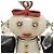 Portachiavi borchiato Prada Saffiano Robot Nancy Nero Bianco - vista 8