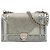 Autre Marque Dior Silver Small Calfskin Diorama Crystal Embellished Flap Argento
