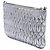 Borsa a tracolla Miu Miu in nappa matelassé metallizzato argento con catena in cristalli - vista 2