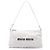 Pochette Miu Miu in tela bianca con logo Bianco Bianco sporco
