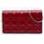 Autre Marque Clutch convertibile con catena Lady Dior in vernice rossa Cannage di Dior Rosso