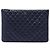 Chanel Blue Large Quilted Caviar O Case Clutch Blau Marineblau