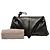 Clutch Trine Fold Over em pele de cordeiro preta Bottega Veneta Preto - vista 7
