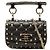 Borsa Satchel Valentino Black Micro Nappa Rockstud Spike Nero