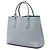Prada Borsa Double Satchel in Pelle Saffiano Grigia Medium Marrone Grigio - vista 2
