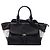Borsa Satchel Harcourt Burberry in pelle nera e tela Mega Check Nero