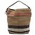 Borsa a secchiello Burberry Ashby in tela Mega Check con borchie, marrone, Medium