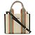 Burberry Small Icon Stripe Trim Canvas Tote Bag Mehrfarben Beige
