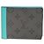 Cartera bi-fold Louis Vuitton Castaño Azul Monograma