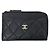 Chanel Black Leather Zip Card Case