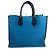Borsa Shopping Dolce & Gabbana in pelle e tela Nero Blu - vista 3