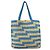 Jimmy Choo gestreifter Strandbeutel mit Logo Pink Blau Beige - Ansicht 2