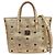MCM Schultertasche aus goldfarbenem Leder Golden