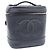 Borsa Vanity Chanel in pelle di vitello martellata nera Nero