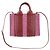 Bolsa de Ombro Chloé Woody Small em Feltro e Couro Vermelho - vista 11