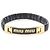 Bracciale in pelle e charm placcato oro Miu Miu Nero D'oro