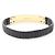 Bracciale in pelle e charm placcato oro Miu Miu Nero D'oro - vista 2