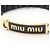 Bracciale in pelle e charm placcato oro Miu Miu Nero D'oro - vista 3