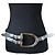 Ralph Lauren RL67 Stirrup Ledergürtel mit Doppelstift-Schnalle Silber