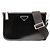 Borsa a tracolla Prada con placca logo triangolare Nero