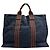 Borsa tote Hermès Fluteu blu in tessuto