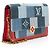 Portafoglio a catena Louis Vuitton Limited Edition Denim Patchwork Flore Blu - vista 2