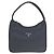 Borsa Hobo Prada Tessuto con logo triangolare Nero