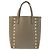 Borsa Tote Jimmy Choo Pegasi N/S Star Studs Marrone Beige - vista 2