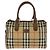 Borsa Mini Boston Burberry Vintage Check Marrone Beige