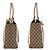 Borsa tote Gucci Trophy marrone beige in tela - vista 8