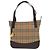 Burberry Nova Check Logo Lederhandtasche Braun