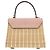 Borsa a mano Valextra Mini Iside in pelle e vimine Beige - vista 3