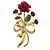 Broche en métal rouge Dolce & Gabbana Rose Flower Vert