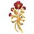 Broche en métal rouge Dolce & Gabbana Rose Flower Vert - vue 3