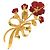 Broche en métal rouge Dolce & Gabbana Rose Flower Vert - vue 4
