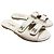 Chanel Sandali Slide in Pelle Bianca Logo CC Bianco