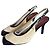 Décolleté slingback Chanel in camoscio beige e vernice nera Nero - vista 2